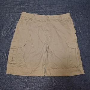 Saddlebred Men's Cargo Shorts Size 36 Tan/Creme 6 Pockets 7 Belt Loops Casual